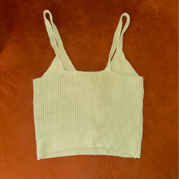 Forever 21 Knit Crop Tank Top with Tie Up Front | S | Pistachio Green | NWT - Picture 5 of 5